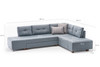 Ugaona sofa-krevet Manama kutni kauč na razvlačenje desno - svijetlo plava