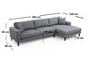 Ugaona sofa-krevet Nordijski ugao desno (L3+Chl)