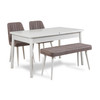 Produživi set stolova i stolica (5 komada) Santiago bijela siva
