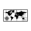 Dekorativni metalni zidni pribor Karta svijeta Metal Decor 7 - Crna