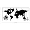 Dekorativni metalni zidni pribor Karta svijeta Metal Decor 7 - Crna