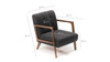 Wing Chair Kemer - tamno siva