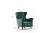 Wing Chair Lola Berjer - Zelena