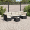8-dijelni set vrtnih sofa od poliratana s jastucima crni 3217436