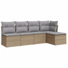 5-dijelni vrtni set sofa s jastucima bež od poliratana 3217519