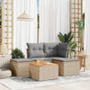 5-dijelni vrtni set sofa s jastucima bež od poliratana 3223588