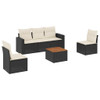 6-dijelni set vrtnih sofa s jastucima crni od poliratana 3224061