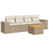 5-dijelni vrtni set sofa s jastucima bež od poliratana 3257654
