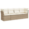 4-dijelni set vrtnih sofa s jastucima bež od poliratana 3249067