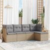 5-dijelni vrtni set sofa s jastucima bež od poliratana 3217559