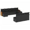 10-dijelni set vrtnih sofa s jastucima crni od poliratana 3260466