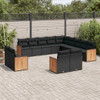 13-dijelni set vrtnih sofa s jastucima poliratan crni 3260606