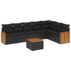 8-dijelni set vrtnih sofa od poliratana s jastucima crni 3260116
