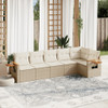6-dijelni set vrtnih sofa s jastucima bež od poliratana 3259230