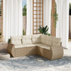5-dijelni vrtni set sofa s jastucima bež od poliratana 3253685