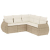 5-dijelni vrtni set sofa s jastucima bež od poliratana 3253685