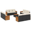 13-dijelni set vrtnih sofa s jastucima poliratan crni 3227519