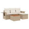 5-dijelni vrtni set sofa s jastucima bež od poliratana 3224532