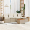 6-dijelni set vrtnih sofa s jastucima bež od poliratana 3224539