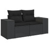 6-dijelni set vrtnih sofa s jastucima crni od poliratana 3222494