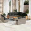 12-dijelni set vrtnih sofa od poliratana s jastucima sivi 3260177