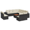 12-dijelni set vrtnih sofa od poliratana s jastucima crni 3225503