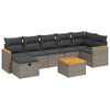 8-dijelni set vrtnih sofa od poliratana s jastucima sivi 3265323