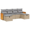6-dijelni set vrtnih sofa s jastucima bež od poliratana 3265777