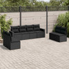 8-dijelni set vrtnih sofa od poliratana s jastucima crni 3218835