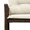 Vrtna sofa L-oblika sa stolom i jastucima smeđa od poliratana 365573