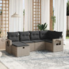 6-dijelni set vrtnih sofa od poliratana s jastucima sivi 3263796