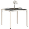 Vrtni stol sa staklenom pločom bijeli 90x90x75 cm od poliratana 368123
