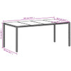 Vrtni stol sa staklenom pločom sivi 190x90x75 cm od poliratana 368128
