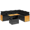7-dijelni set vrtnih sofa od poliratana s jastucima crni 3273974