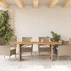 Vrtni stol s pločom od drva bagrema bež 190x80x74 cm poliratan 365311