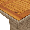 Vrtni stol s pločom od drva bagrema bež 190x80x74 cm poliratan 365311
