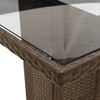 Vrtni stol sa staklenom pločom smeđi 190x80x74 cm od poliratana 365305