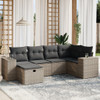 6-dijelni set vrtnih sofa od poliratana s jastucima sivi 3264416