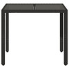 Vrtni stol sa staklenom pločom crni 90x90x75 cm od poliratana 365525