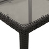 Vrtni stol sa staklenom pločom crni 90x90x75 cm od poliratana 365525
