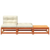 Vrtna sofa bez naslona za ruke s jastucima i tabureima 838146