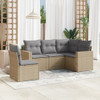 5-dijelni vrtni set sofa s jastucima bež od poliratana 3251306