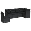 6-dijelni set vrtnih sofa s jastucima crni od poliratana 3217695