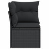 Kutna vrtna sofa s jastucima crna od poliratana 365985