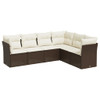 6-dijelni set vrtnih sofa od poliratana s jastucima smeđi 3217683