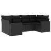 6-dijelni set vrtnih sofa s jastucima crni od poliratana 3251712