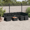 10-dijelni set vrtnih sofa s jastucima crni od poliratana 3224403
