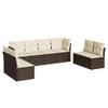 8-dijelni set vrtnih sofa s jastucima smeđi od poliratana 3249292
