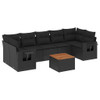 8-dijelni set vrtnih sofa od poliratana s jastucima crni 3256804