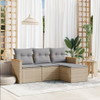 4-dijelni set vrtnih sofa s jastucima bež od poliratana 3258307
